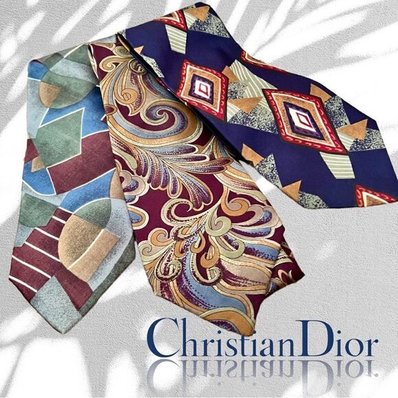 Christian Dior Vintage 90’s Collection of Italian Silk Ties - Picture 1 of 4